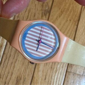 Swatch Swiss watch Kit Royale LP102 1987 tan band straps